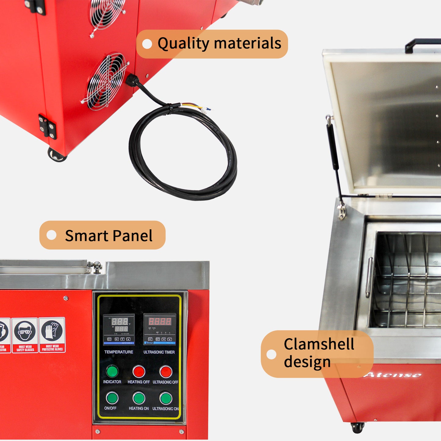 12Gal/45L Ultrasonic Cleaner Large Capacity 208-230V 1Ph with Digital Heater Timer, S12, Professional Industrial Ultrasonic Washing for Heavy-Duty Parts Auto Parts Tools
