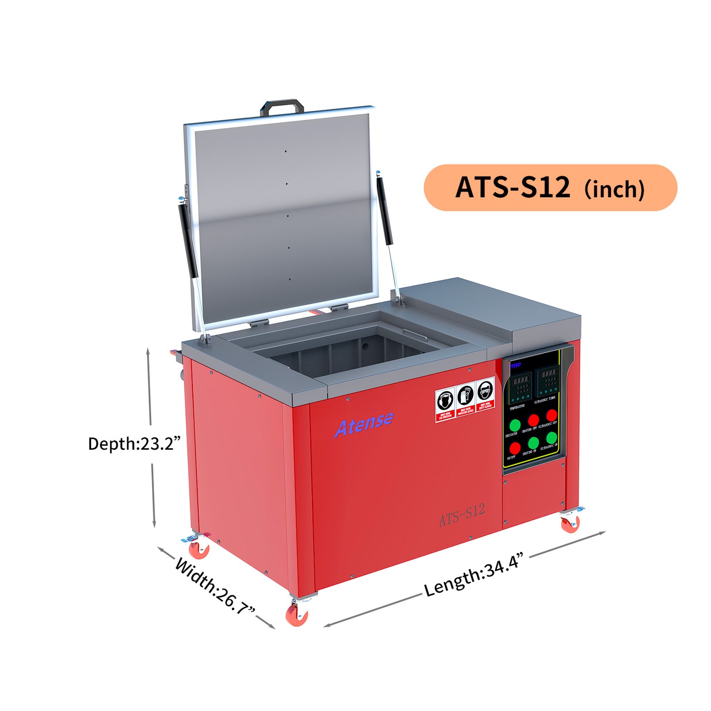 12Gal/45L Ultrasonic Cleaner Large Capacity 208-230V 1Ph with Digital Heater Timer, S12, Professional Industrial Ultrasonic Washing for Heavy-Duty Parts Auto Parts Tools