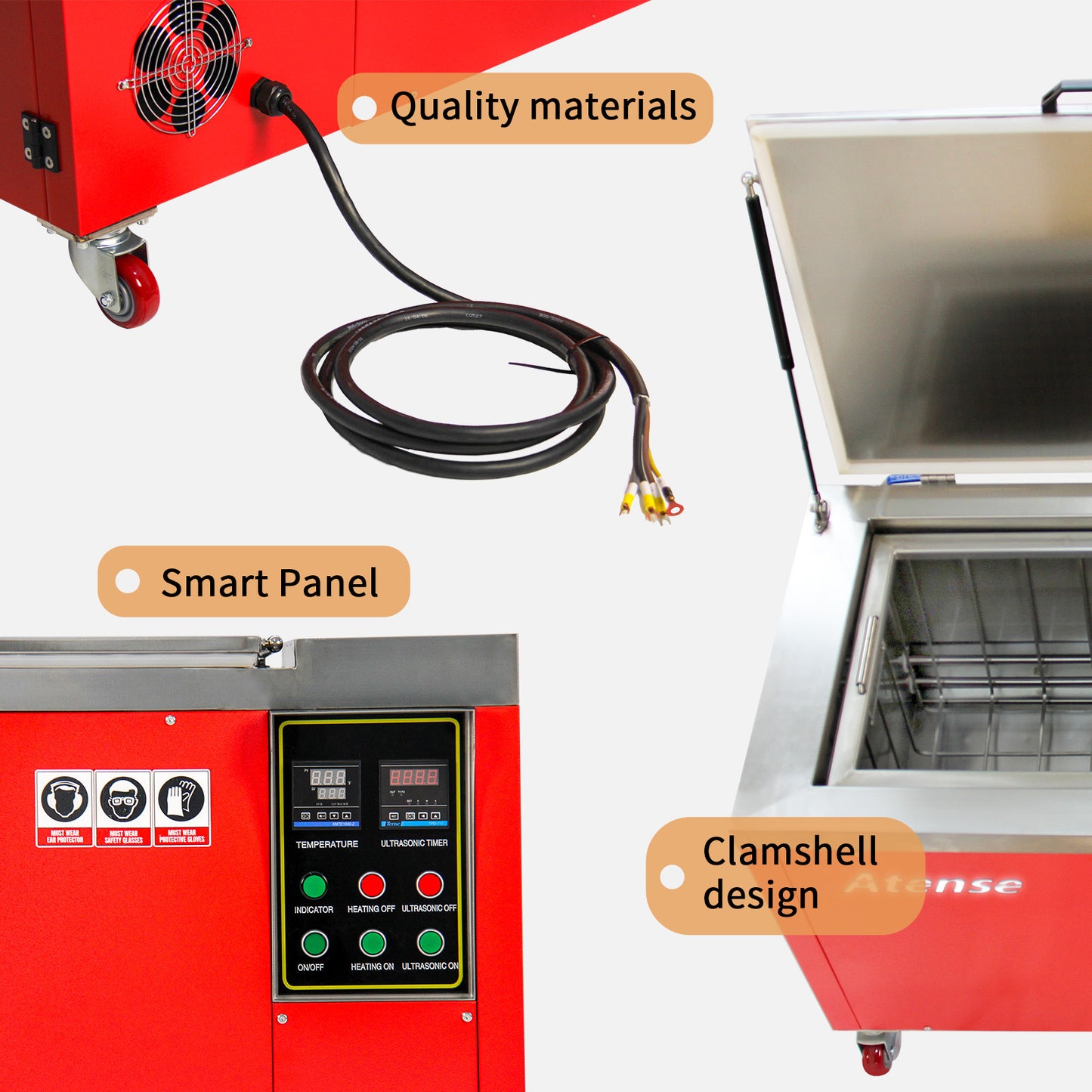 32Gal/121L Ultrasonic Cleaner Large Capacity 208-230V 3Ph with Digital Heater Timer, S32, Professional Industrial Ultrasonic Washing for Heavy-Duty Parts Auto Parts Tools