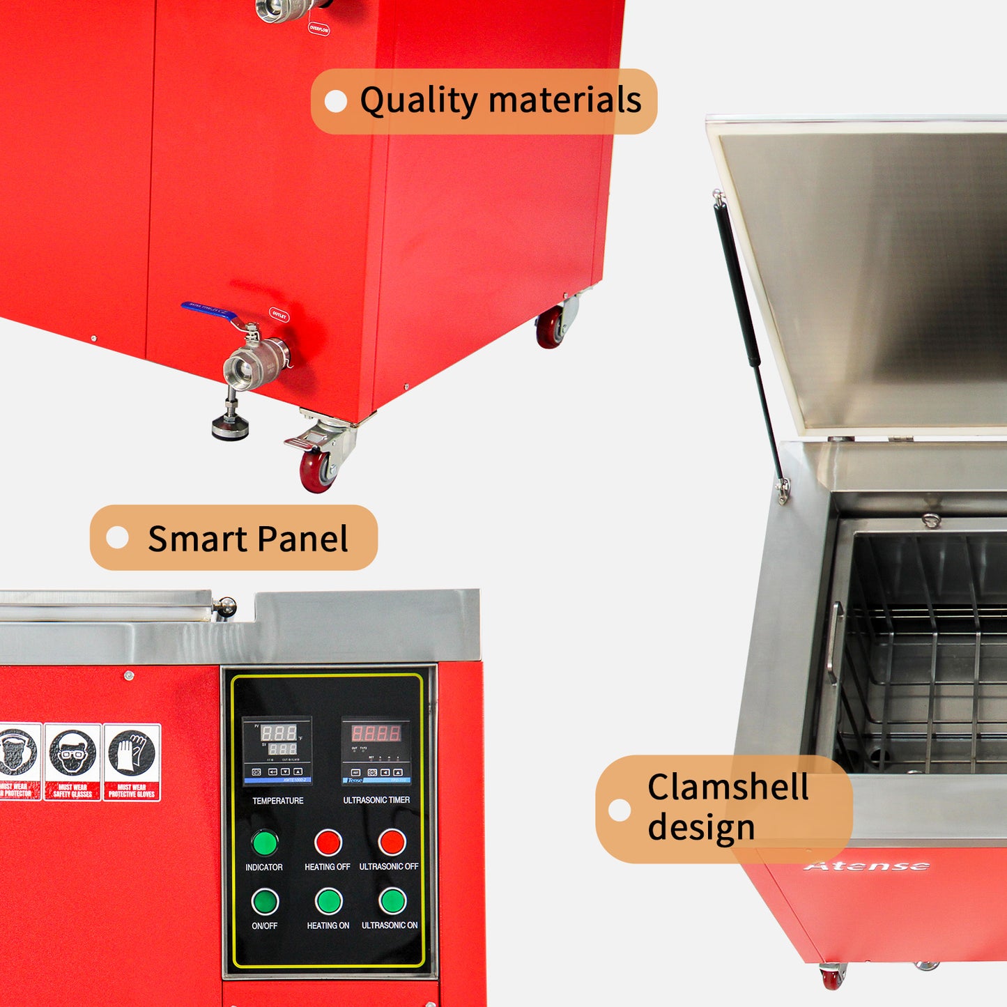 81Gal/306L Ultrasonic Cleaner Large Capacity 208-230V 3Ph with Digital Heater Timer, S80B, Professional Industrial Ultrasonic Washing for Heavy-Duty Parts Auto Parts Tools